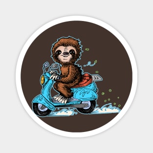 Scootin' Sloth Moped Magnet